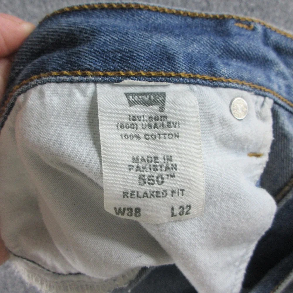 Levis 550 Jeans Mens 38x32 Blue Relaxed Tapered Medium Wash Denim Workwear Pants
